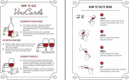 VINO CARDS SMELL DARK FRUIT TASTE BLACKPEPPER PAIRS WITH LAMB GOUDA BEEF Vino Cards: Wine Tasting Game - Complete