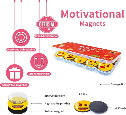 MORCART 30PCS Emoji Magnets for Fridge, Decorative School, Office, Kitchen, Funny Cute