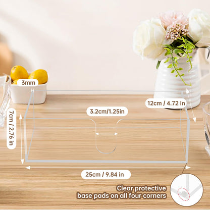 Acrylic Countertop Paper Towel Dispenser, Bathroom Paper Towel Holder, Clear Acrylic Napkin Holder (3mm Acrylics) Multifold C-Fold, Z-Fold, Trifold Paper Hand Towel Dispenser for Bathroom Toilet