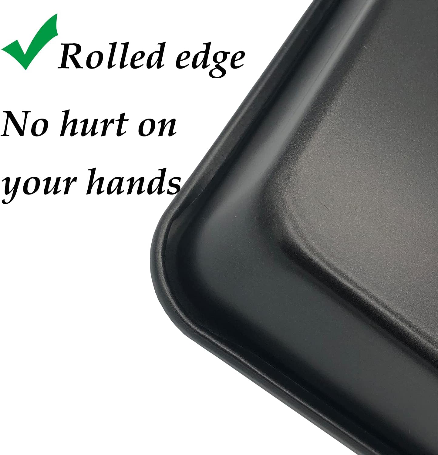 Small Baking Pans 11x9 Inch - 2Pcs Mini Cookie Sheets, Nonstick Toaster Oven Tray, Thicken Brushed Carbon Steel