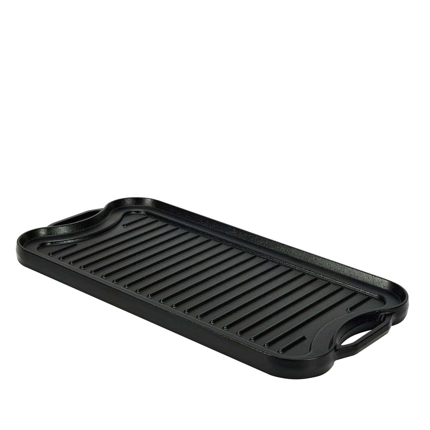Amazon Basics Pre-Seasoned Cast Iron Reversible Rectangular Grill/Griddle with Even Heat Distribution, Black, 20 x 10.63 x 0.98 inch