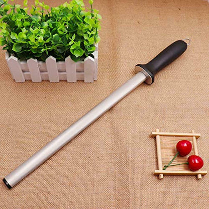 10 in. Diamond Carbon Steel Professional Knife Sharpener Rod | Kitchen, Home or Hunting | Master Chef, Hunter or Home Gourmet Blade Sharpening Rod or Stick