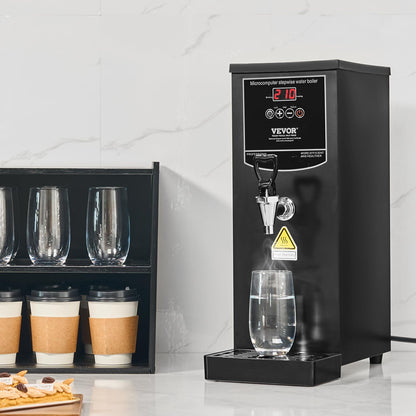 VEVOR Commercial Water Boiler, 10L Electric Hot Water Dispenser with 316 Stainless Steel Heating Tube, 1500W Step-by-step Fast Heating 50L/H Hot Water Boiler, for Coffee Tea Restaurant Office