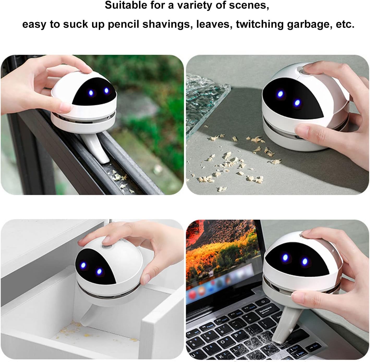 Desktop Vacuum Cleaner, Mini Handheld Portable Detachable Vacuum for Cleaning Eraser Crumbs and Dust