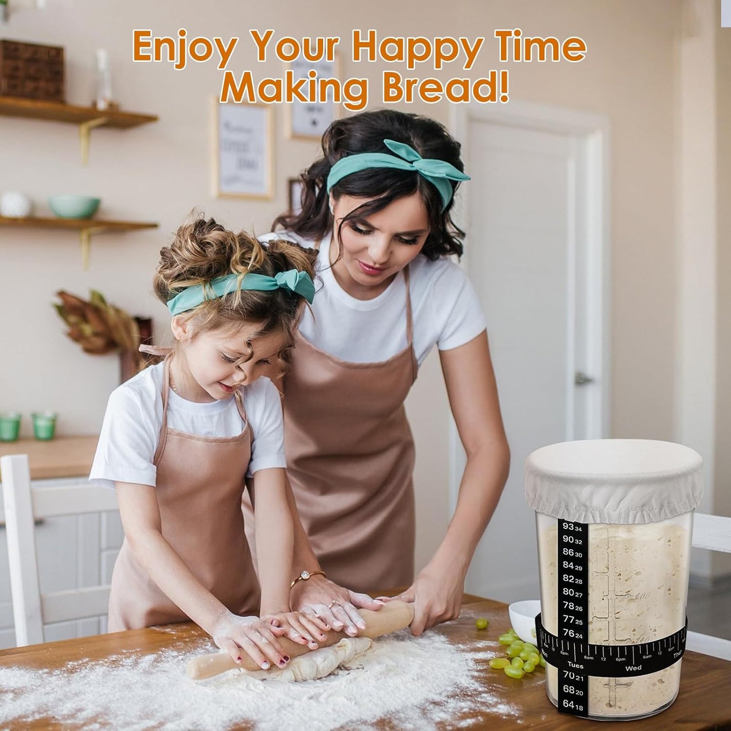 27oz TOKPELA Sourdough Starter Jar Glass, Wide Mouth Sourdough Starter Jars, Sourdough Starter Kit with Wooden Spoon