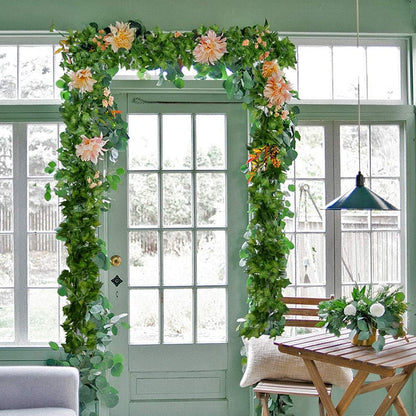 84Feet 12 Strands Hanging Vine Plants, Artificial Flowers Greenery Leaf Garland for Wedding Party Garden Decoration