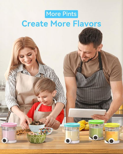 Creami | Swirl Pints and Lids - Compatible with Ninja CREAMi Ice Cream Maker (NC700 Series) | Food-Grade, Dishwasher Safe, 4 Pack