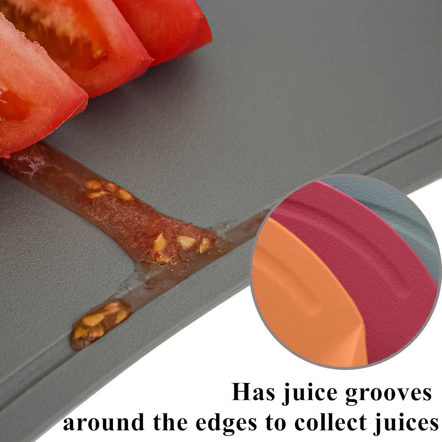 doblé Non-Scratch Flexible Cutting Board, Medium (13.5" x 9.3"), Space Gray, Dishwasher Safe