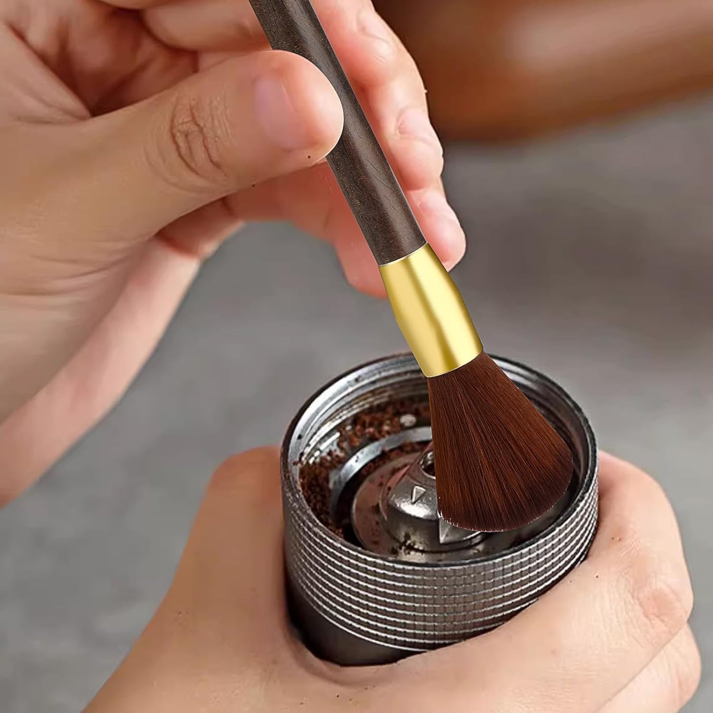 Coffee Cleaning Brush, 16.7x1.58CM Barista Brush for Coffee Grinder and Espresso Machine with Vegan Brush Hair