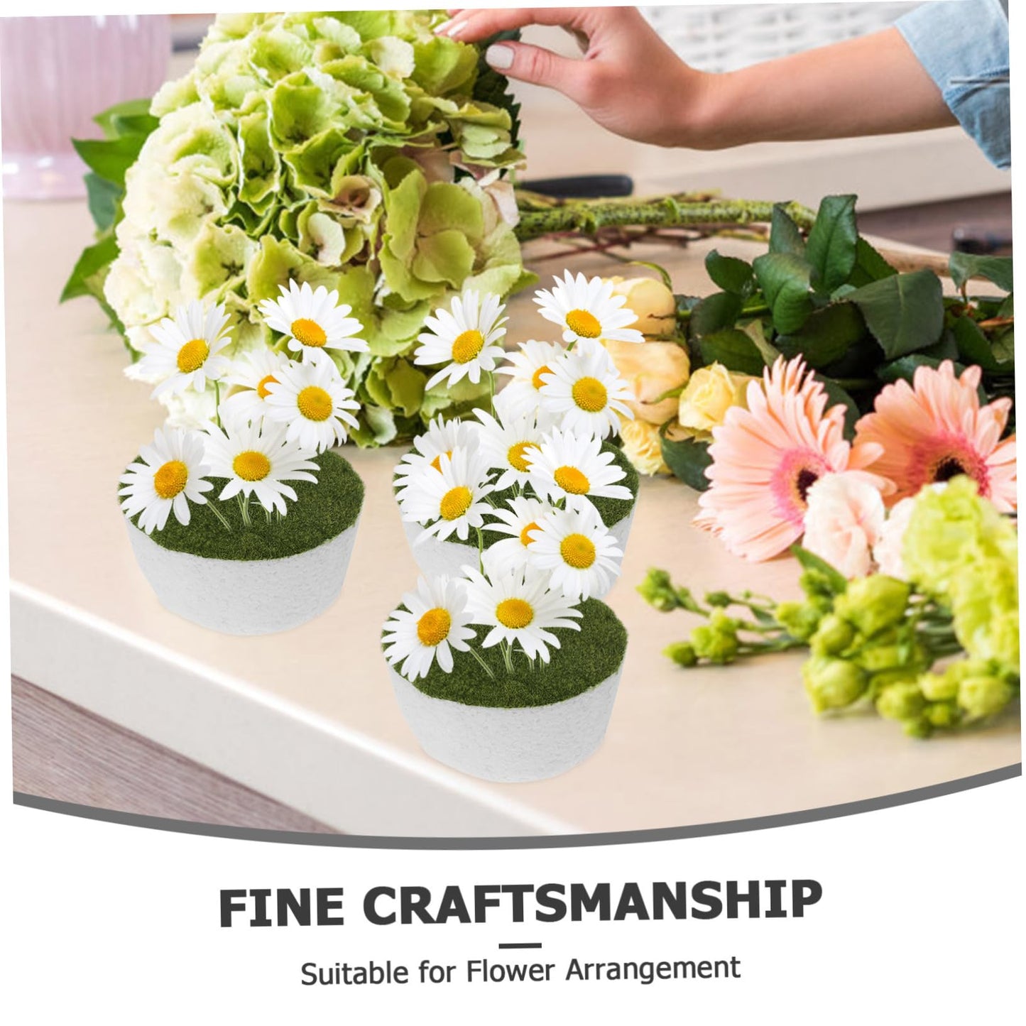 Homsfou 2Pcs Floral Foam Blocks 3.85X3.85X3.54In High Density Craft Foam Insert for Flower Arrangement Bases DIY Floral Supplies for Weddings Events and Home Decoration