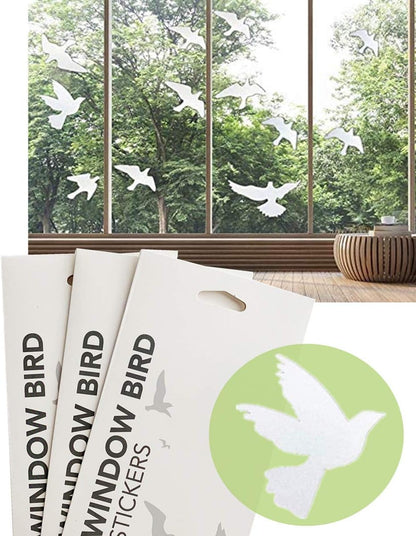 Anti-Collision Window Bird Stickers Decals, Protect Glass Door and Save Birds from Strikes (Transparent-36 Pcs)