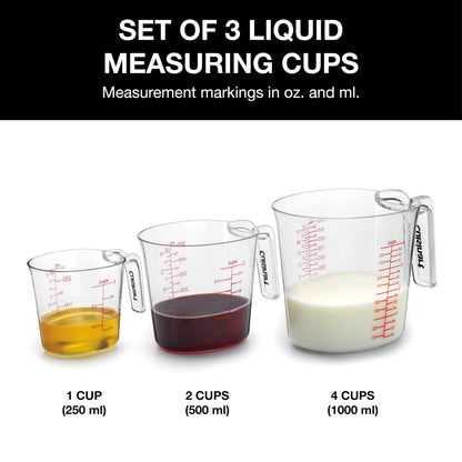 Cuisinart Nesting Liquid Measuring Cups, Clear, 3-Piece, CTG-00-3MC