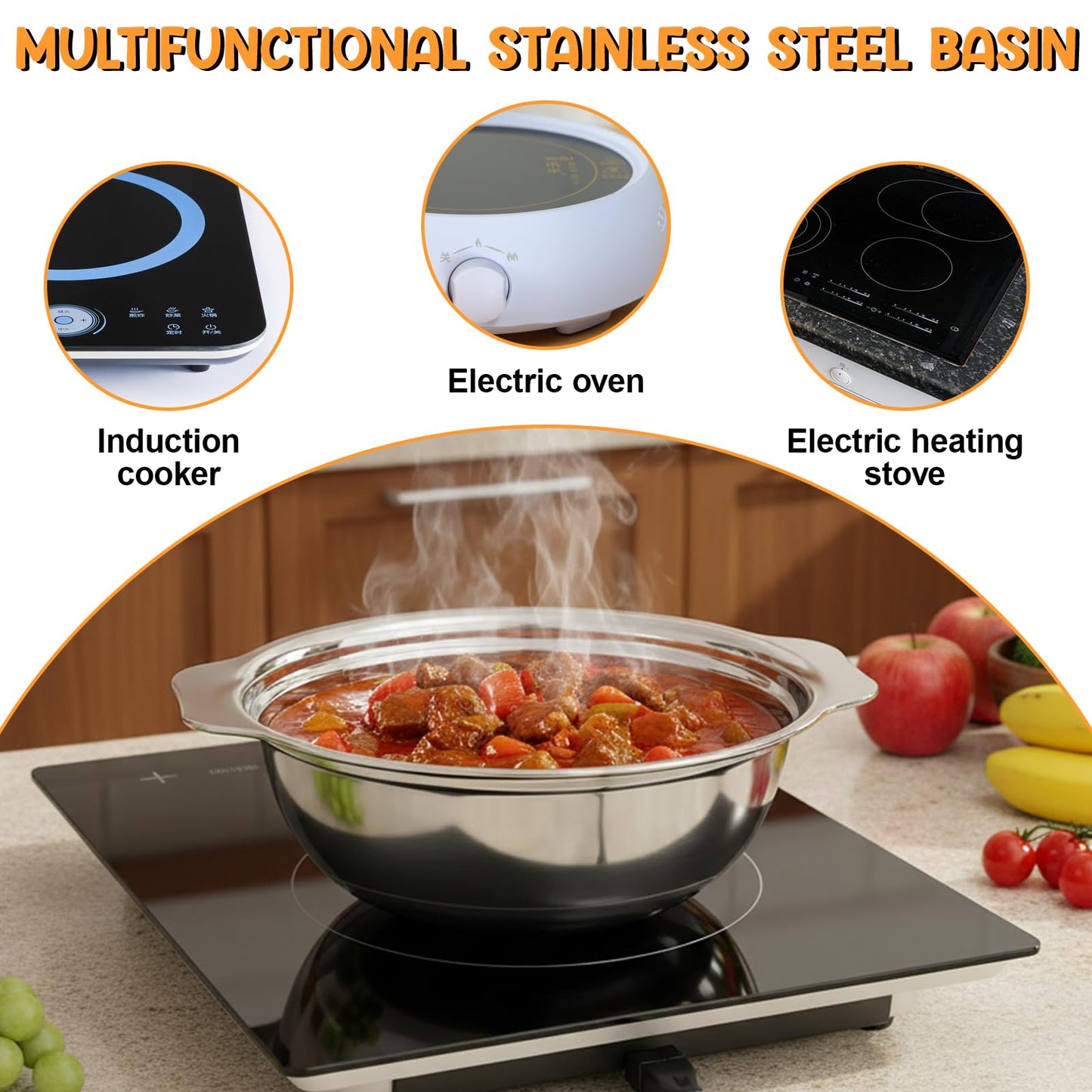 7Pcs Stainless Steel Colander Set, Rice Strainer with Mixing Bowl, 3/4/5QT Large Capacity Microporous Colander with Handle, Mesh Strainer for Washing and Draining Vegetables, Fruit, Dishwasher Safe