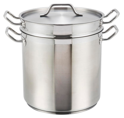 Winco 8qt S/S Double Boiler w/Cover