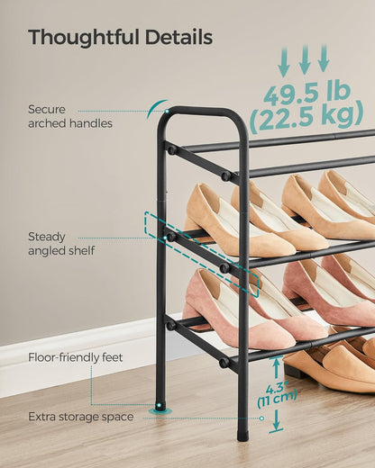 3 20 Closet, SONGMICS Expandable Shoe Rack, Tier Shoe Rack Shelf, Adjustable Shoe Organizer Storage for Pairs of Shoes