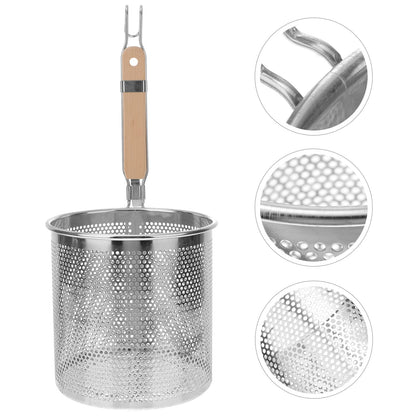1pc Stainless Steel Filter Spoon Handle Colander Practical Cookware Strainer Kitchen Cookware Noodle Colander Stainless Steel Cooking Tool Kitchen Supply
