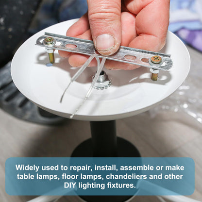 MECCANIXITY 28Pcs 16.5" Lamp Pipe Kit with Nuts Washers 1/8IP Thread Fasteners Assortment for Chandelier Ceiling Light Repair Assembly DIY Hardware