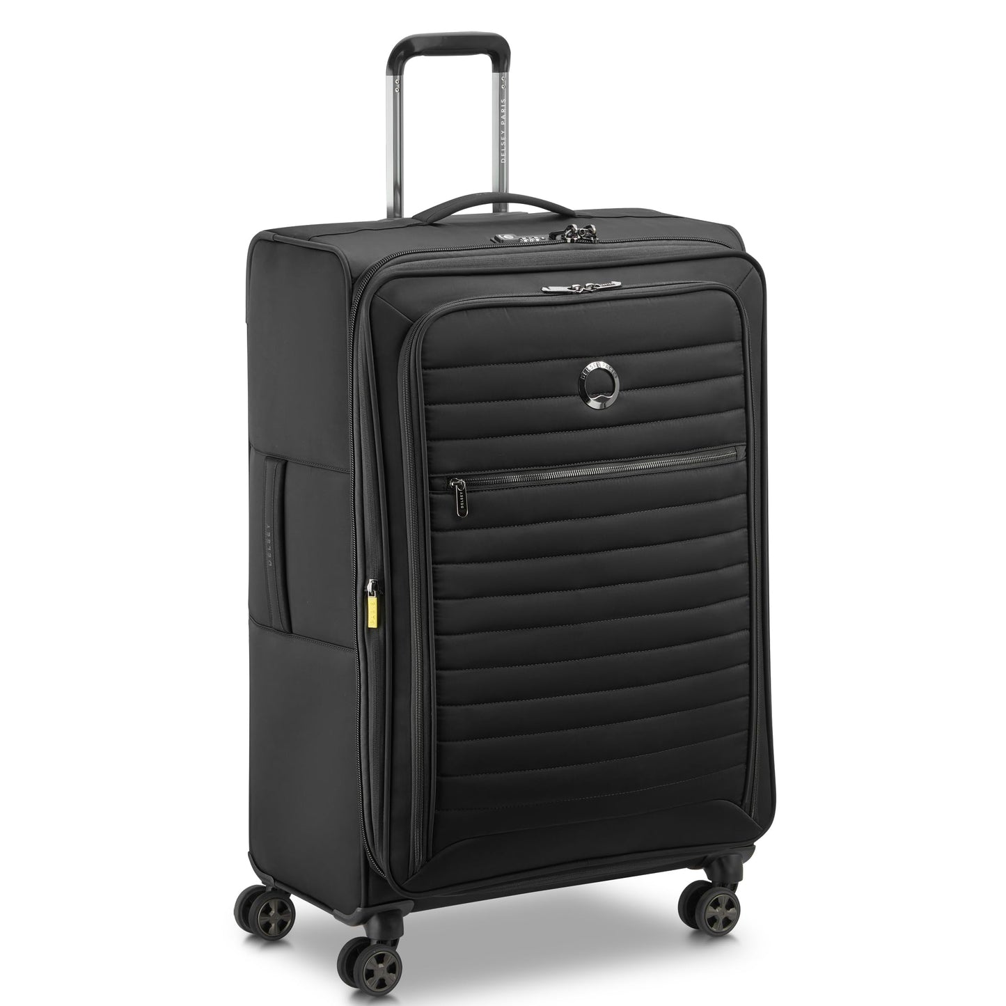 DELSEY PARIS Cruise 3.0 Softside Expandable Luggage with Spinner Wheels, Black, Checked-Large 28 Inch