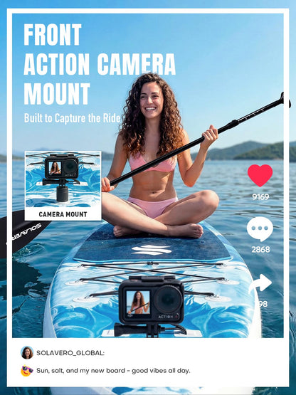 SOLAVERO Inflatable Stand Up Paddle Board, Adventure 12.5'×33" Extra Large SUP with Premium Accessories, Anti-Slip EVA Deck for Adults 600lb Capacity Upgraded Paddleboard for River, Ocean
