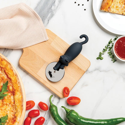 OTOTO Kitty Cut Pizza Cutter Wheel - Pizza Cutters Stainless Steel, Funny Kitchen Gadgets and Kitchen Gifts, Cat Gift for Women Cat Lovers (kitty cut)