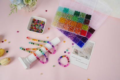 1500 Pieces 5 * 8mm Abacus Glass Beads for Jewelry Making,48 Colors Special Glass Beads Friendship Beads for Bracelet Necklaces Making and DIY Crafts,Great Gifts for 6-Year-Old Girls