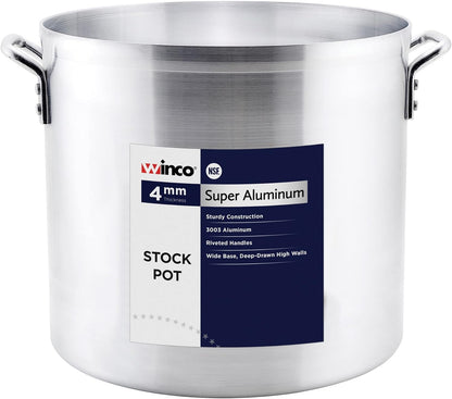 Winco USA Super Aluminum Stock Pot, Heavy Weight, 12 Quart, Aluminum