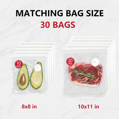 Vixino Vacuum Sealer, vacuum sealer for food, handheld vacuum sealer(Vacuum Sealers+ 30 reusable vacuum seal bags)