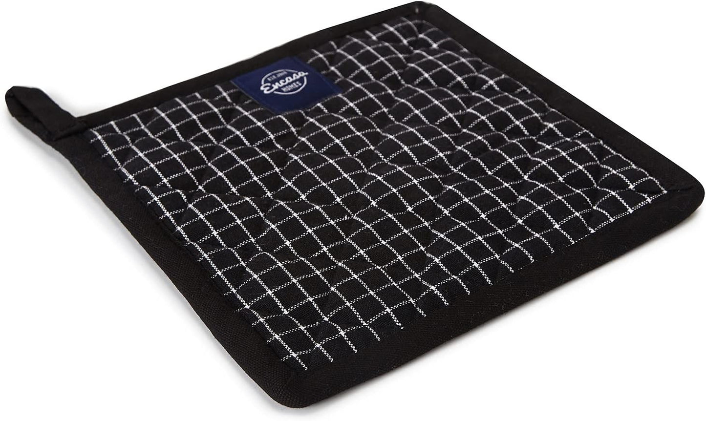 Encasa Homes 8 inches Oven Microwave Potholders (2 pc Set) - Heat Resistant for Kitchen Cooking & Baking