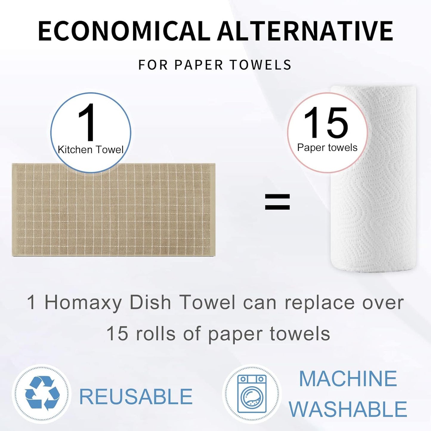 Set, 12 12 13 28 Inches, Set 16 Set, Homaxy Kitchen Towels and Dishcloths x and x of Bulk Cotton Terry Kitchen Towels