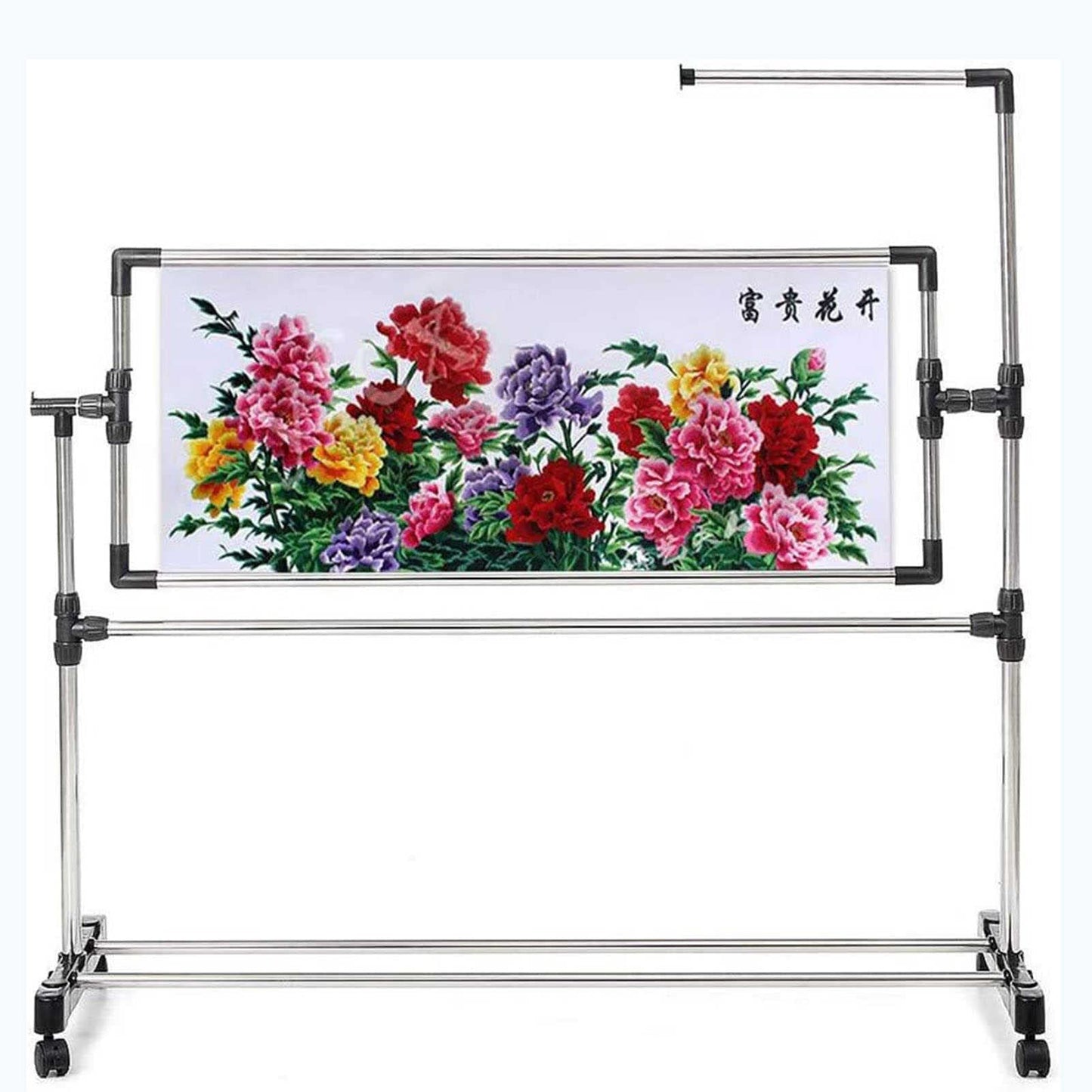 ELUKHT Adjustable Needlework Floor Frame for Art Craft Sewing - Standing Embroidery Lap Table and Cross Stitch Craft Stand, Ideal Holder for Crafting Enthusiasts.