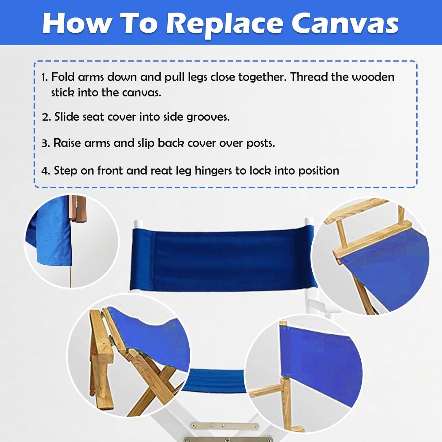 18''L 15''W 2 Set 18'' 19.7''L 6.3''W STAY GENT X Directors Chair Replacement Canvas for Director Chairs, Replacement