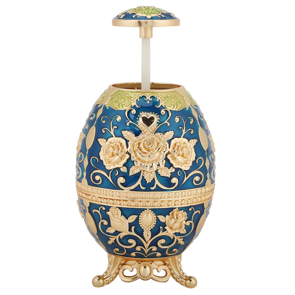 Hilitand Automatic Toothpick Holder, Metal Tin Alloy Retro Toothpick Holder Hand Press Toothpick Dispenser Flower Pattern(#2)