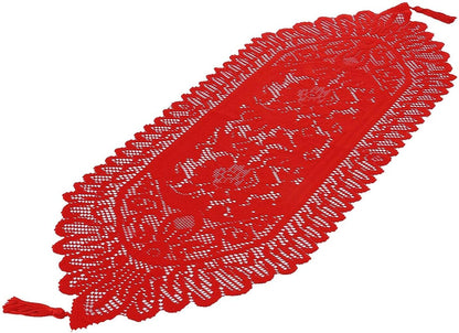 13 35 Inch mookaitedecor Lace Table Runner for Wedding Party Coffee Table Decor Red, x