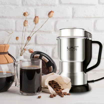 Electric Coffee Grinder & Spice Grinder, 150W Fast Grinding with Stainless Steel Blades | for Coffee Beans, Spices, Seeds, Herbs | Dry Food Mill | Mini Kitchen Grinder (With handle)