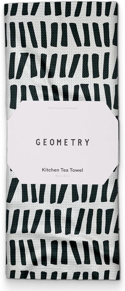 18" 30" 1 Pack GEOMETRY Kitchen Tea Towels - Quick Dry Microfiber Dish Towels for Kitchen All Lined Up, x
