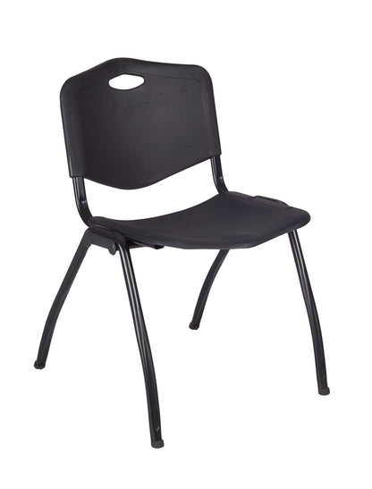 Regency Kobe 60 x 24 in. Flip-Top Training Nesting Table- Noble Oak, 2 M Stack Chairs- Black