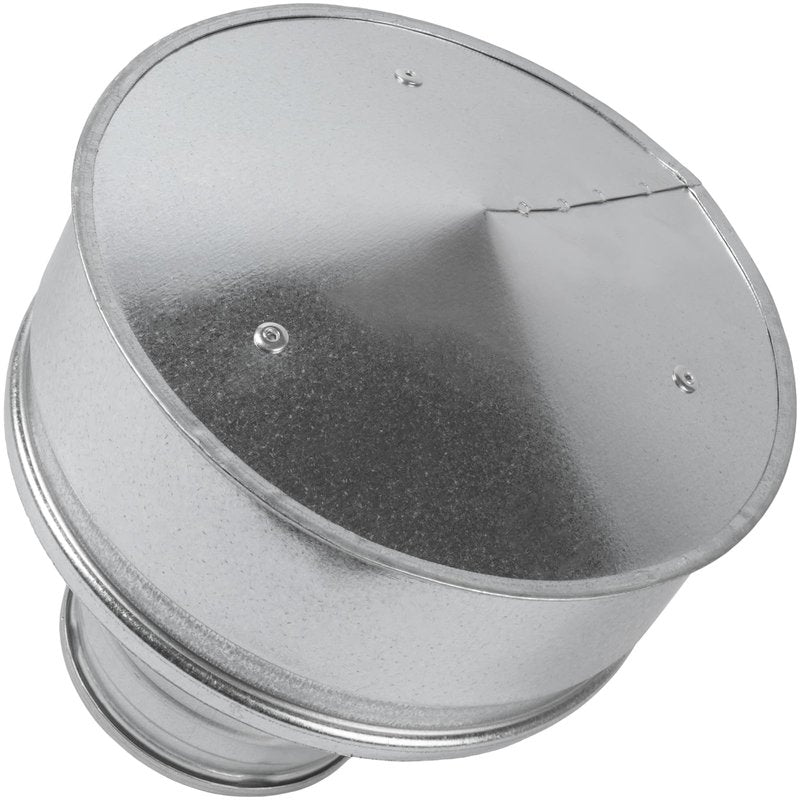 Vent Systems 4" Inch Round Roof Vent Cap – Galvanized Steel Chimney Rain Guard with Wind Shield – Heavy-Duty Weather-Resistant Protector Cap for Exhaust, Stove Pipe, Chimney - Outdoor Use