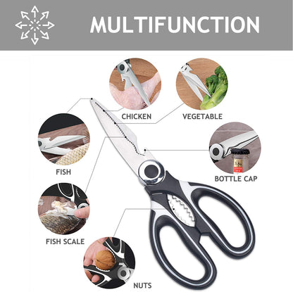 RageCraft Kitchen Shears, 2-Pack Heavy Duty Dishwasher Safe Scissors for Chicken, Poultry, Meat, Fish, Vegetables