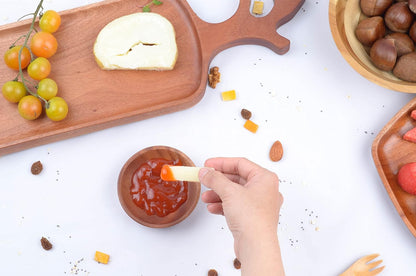 Mini Wooden Bowl Set of 4, 3.54" Diameter for Condiments, Dip Sauce, Small Wood Bowl for Jam, Olive