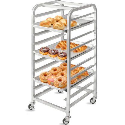 Zocgioe 10/20Tier Bun Pan Rack, Commercial Bakery Racks with Brake Wheels, Bread Baking Speed Rack for Cooling, Kitchen Tiered Rolling Cart, for Kitchen, Restaurant, Cafeteria, Pizzeria,10Tier