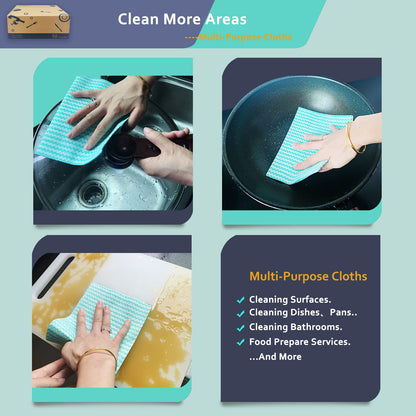 Atitifope Heavy Duty Wipes Dish Cloths 50Pieces Reusable Wipes Multi-use Cleaning Cloths Towels