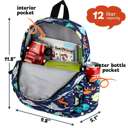 Zicac Toddler Backpack Cute Canvas Preschool Backpacks for Boys Girls, Kids Backpack Perfect for Daycare and Preschool