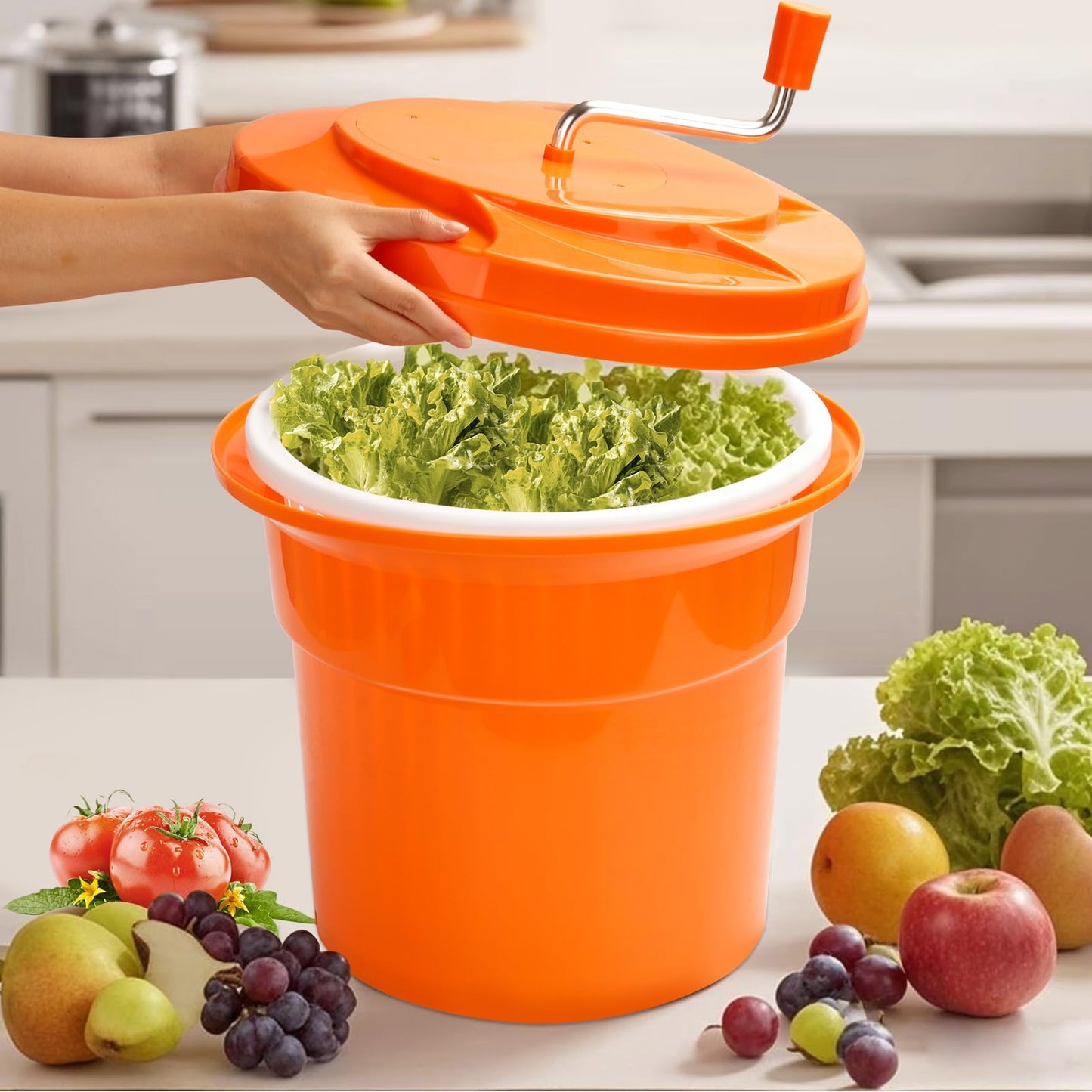 YBSVO 5 Gallon Large Commercial Salad Spinners and Lettuce Spinner