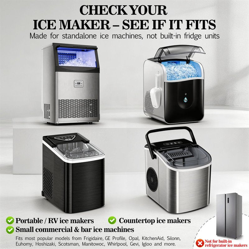 Bellaluce Ice Machine Cleaner Tablets Descaler (32 Pack) – Nickel-Safe Countertop Portable Commercial Ice Maker Cleaning – Remove Hard Water Buildup, Odor-Free, Crystal Clear Ice