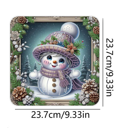 POETRYDRAW DIY Hanging Diamond Art Pendant Kit Christmas Snowman, Special Crystal Diamonds Painting Ornament for Adults, 5D Diamond Art Suncatchers Double Sided Board Gem Painting Box Kit