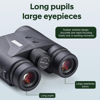10x42 Laser Rangefinder Binoculars for Hunting with ED Glasses Camping Travel Birdwatching Outdoor (Green, 2000YD)