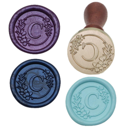 Initial Alphabet C Wax Seal Stamp Set, Retro Letter Sealing Stamp with 150Pcs Sealing Wax Beads in 5 Color, Melt Non Stick Spoon Pen Kit for Wedding and Christmas (C)