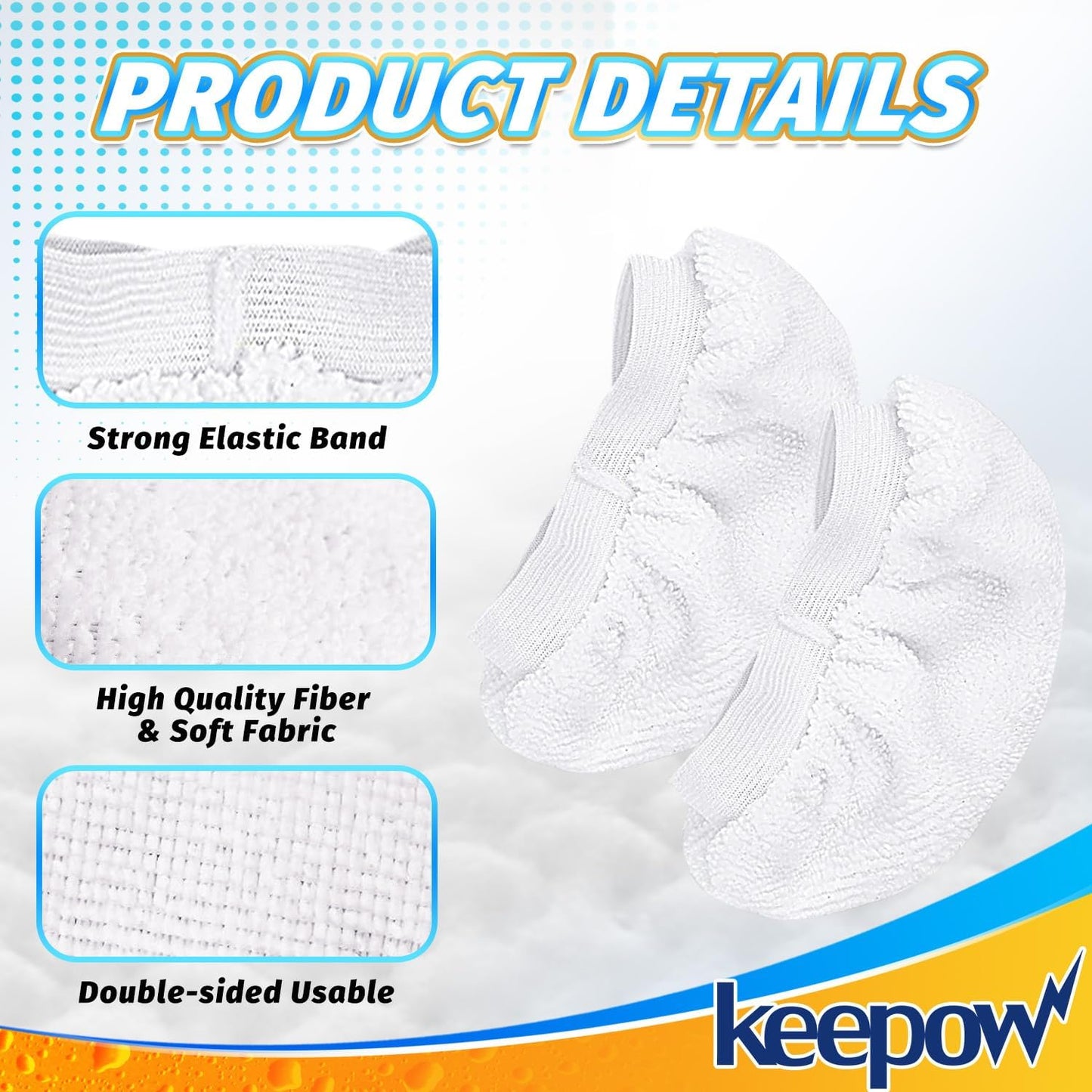 12 Pack KEEPOW Universal Microfiber Cloths for Handheld Steam Cleaner Attachments Compatible with Bissell Steam Shot