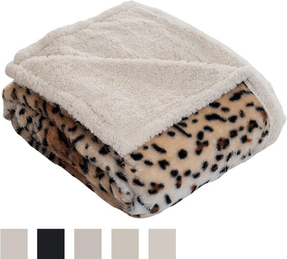 Lavish Home Fleece Sherpa Throw Blanket, Ultra Soft Plush, 50" x 60", Tiger Set of 1