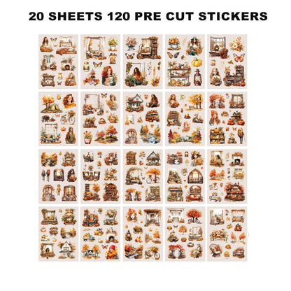 Auguro 4 Books for Seasons Stickers for Scrapbooking 480 Pre-Cut Pet Transparent Stickers for journaling Spring Summer Fall and Winter Sticker